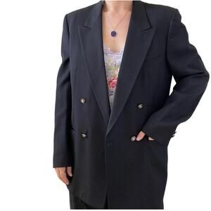VTG 90’s Zignone Wool Double Breasted Blazer Sport Coat 41L Classic Preppy Italy